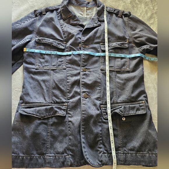 Y2K Calvin Klein Military Style Jean Jacket With Lots Of Pockets - Picture 4 of 4